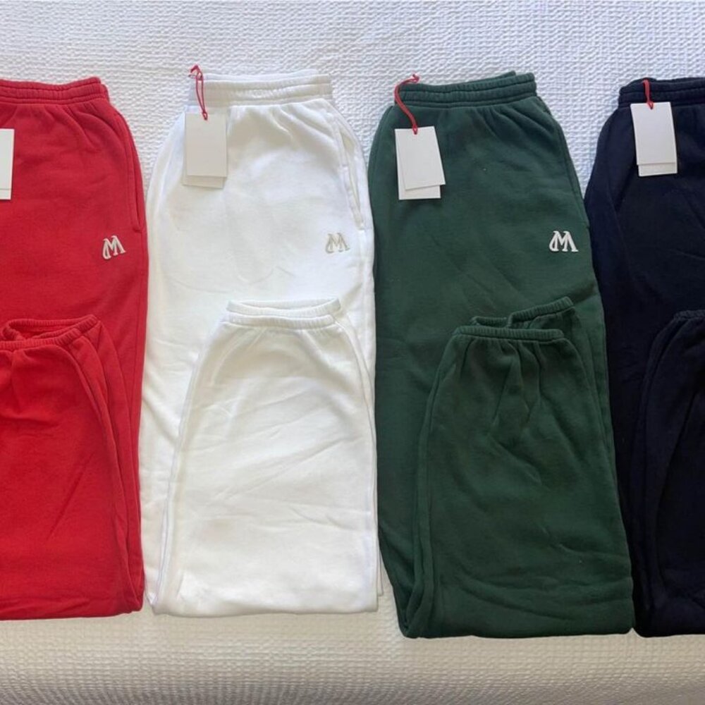100% cotton tracksuit - GREEN sweatpants